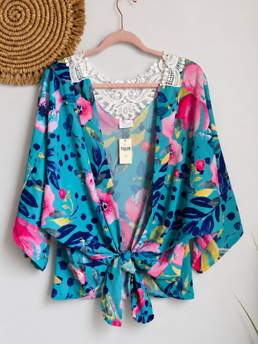 Anthropologie NEW Elizabeth Gillett Mollie Lace Floral Kimono SZ All One Size - Picture 2 of 11